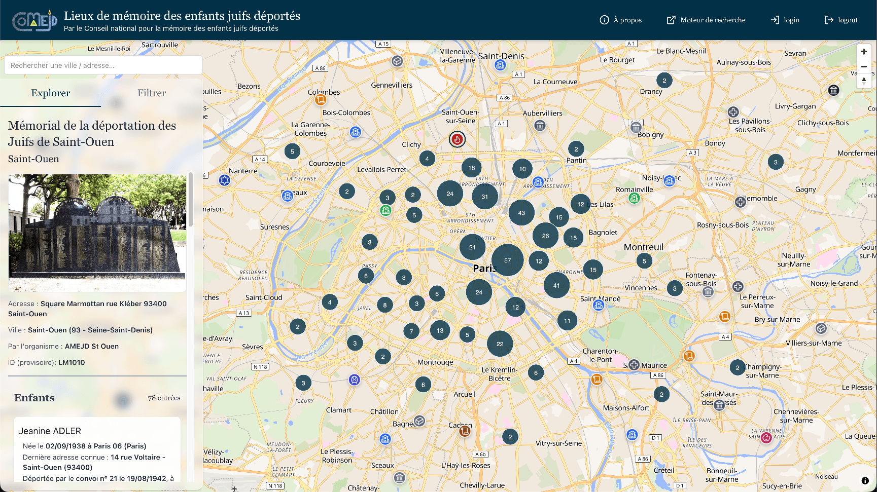Cartographie des lieux de mémoire